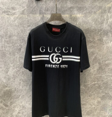 gucci double G print round neck short sleeve T-shirt replica clothes