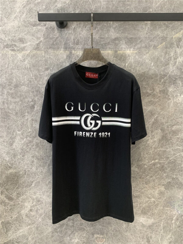 gucci double G print round neck short sleeve T-shirt replica clothes