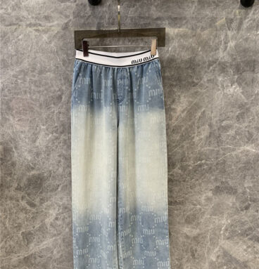 miumiu gradient elastic waist jeans replica clothing sites