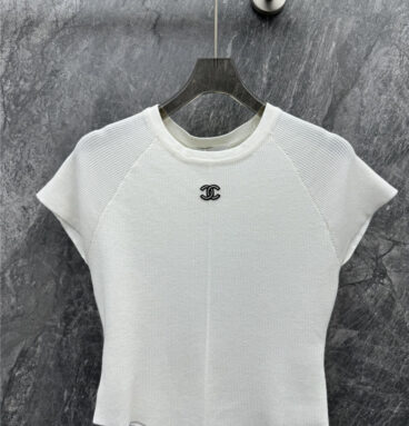 Chanel static logo knit top replica clothing sites