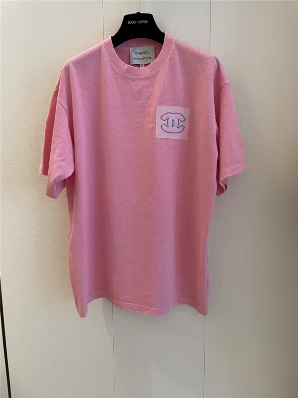 Chanel new pink short sleeve replica d&g clothing