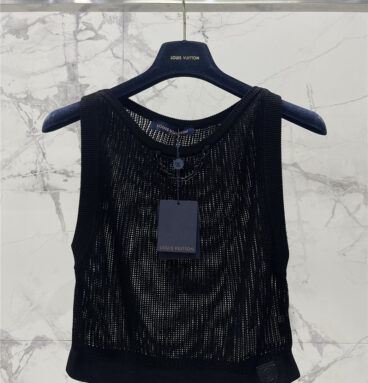 louis vuitton LV hollow chain sleeveless knitted vest replica clothing