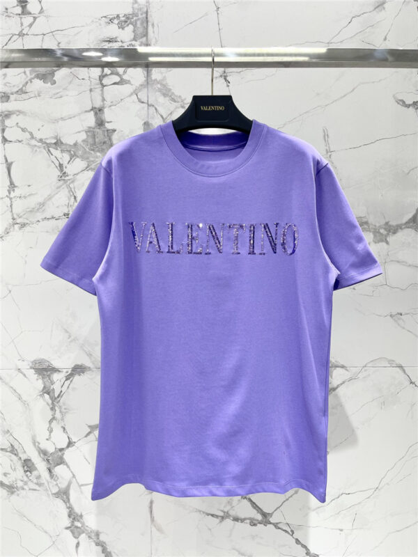 valentino sequined round neck short sleeve replica d&g clothing