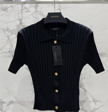 Versace new lapel short sleeve replica designer clothes