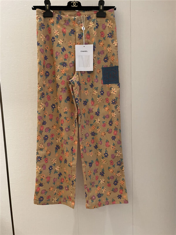 Chanel floral straight pants replica clothing
