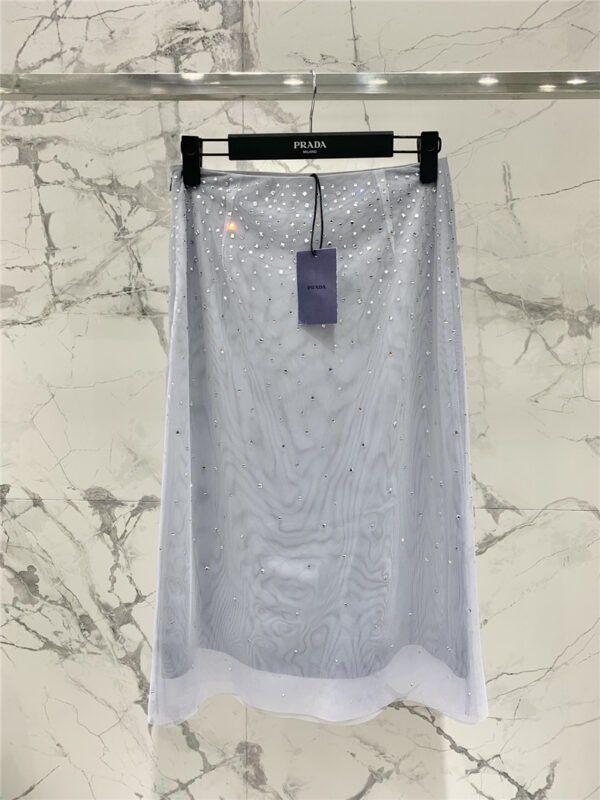 prada mesh rhinestone skirt replica d&g clothing