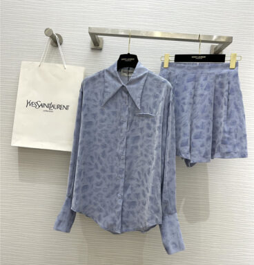 YSL leopard print tencel shirt + shorts set replica clothing sites