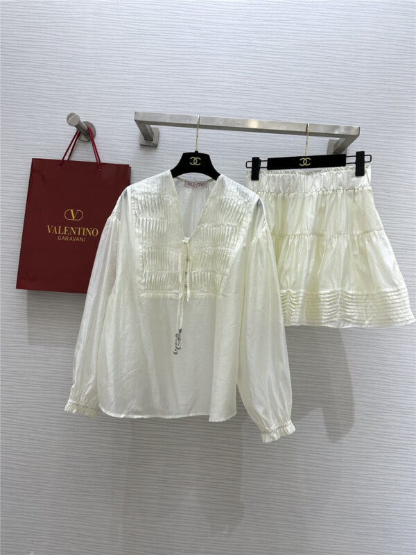 valentino blouse + A-line skirt set replica clothes