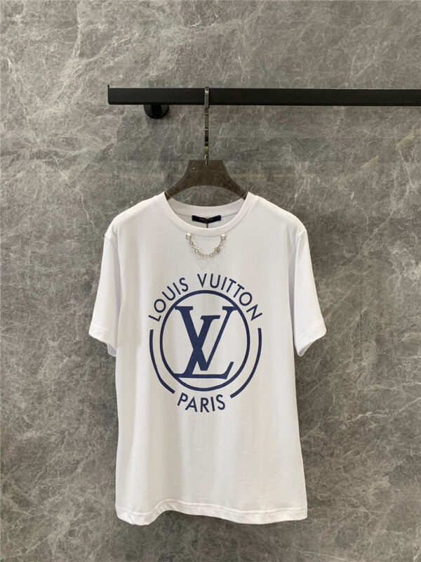 louis vuitton LV chest logo print short sleeve T-shirt replica clothes