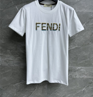 Fendi sequined letter T-shirt replicas clothes