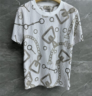 Hermès chain print T-shirt replica clothes