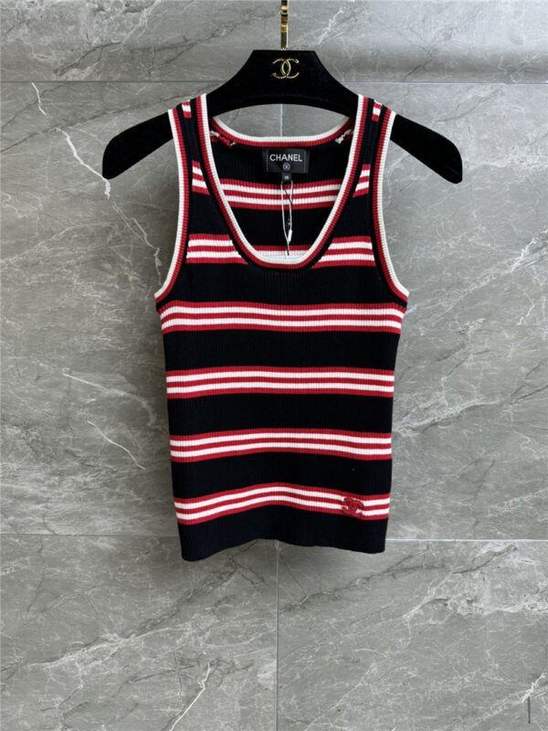 Chanel contrast striped vest replica d&g clothing