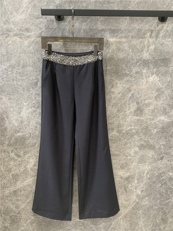 YSL sequined waistband casual trousers replica clothes