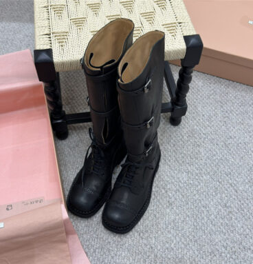 miumiu motorcycle style retro boots replica shoes