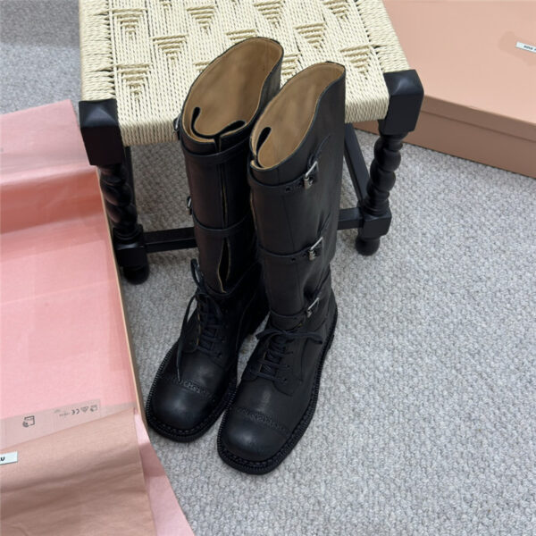 miumiu motorcycle style retro boots replica shoes