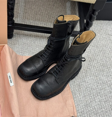 miumiu motorcycle style retro short boots margiela replica shoes