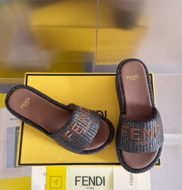 Fendi thick sole flip flops replica shoes