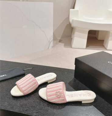Chanel new towel woven flat shoes replica shoes