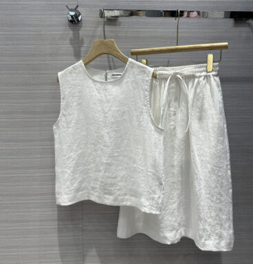 jil sander minimalist cotton and linen suit replica clothing sites