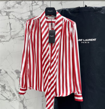 YSL ribbon silk shirt replica d&g clothing