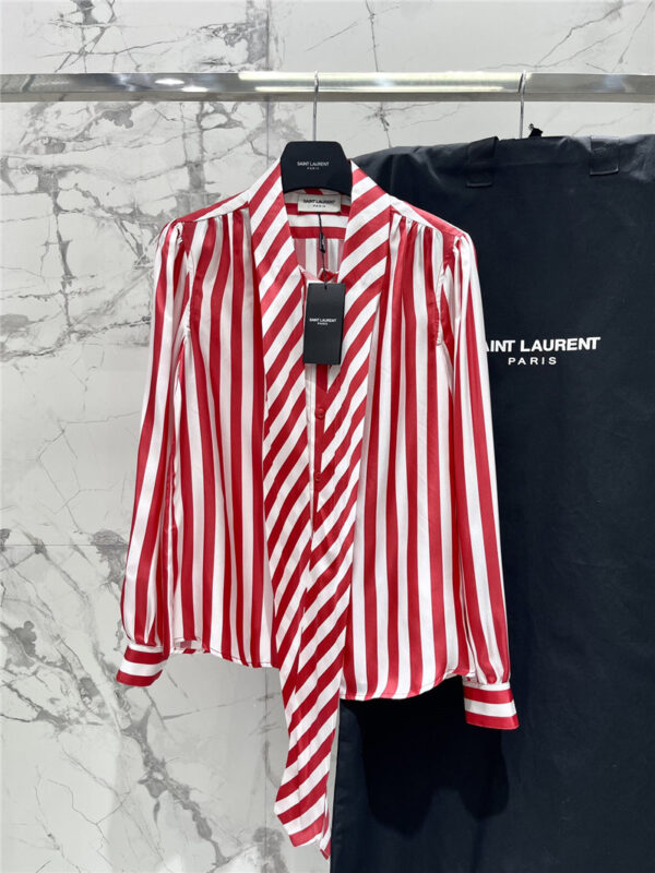 YSL ribbon silk shirt replica d&g clothing