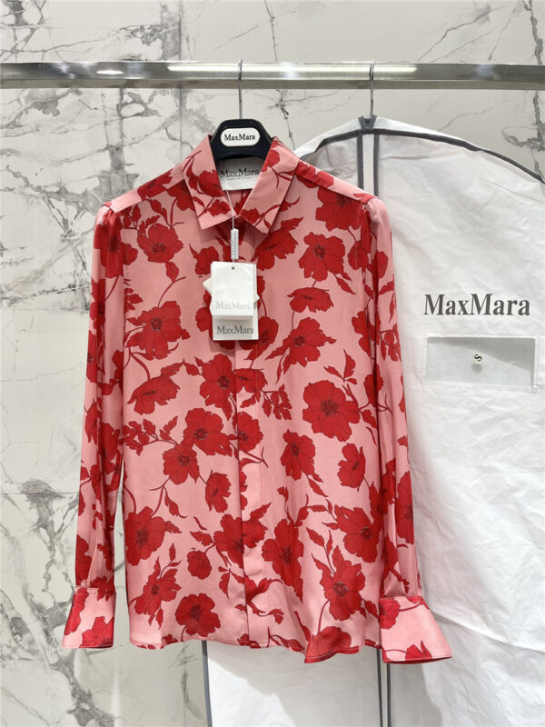 MaxMara floral silk shirt replica clothing sites