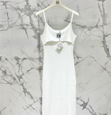 loewe embroidered logo suspender dress replica clothing sites