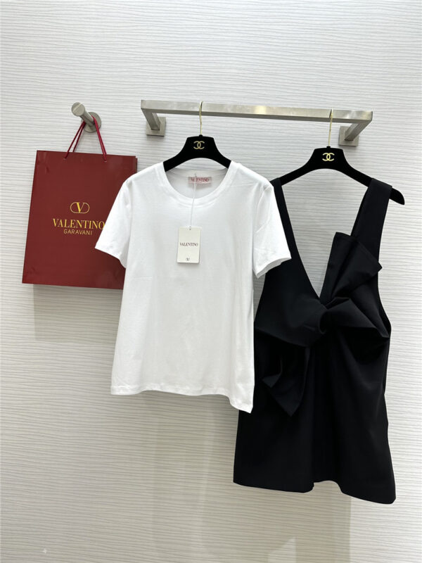 valentino T-shirt + bow overalls set replica clothes