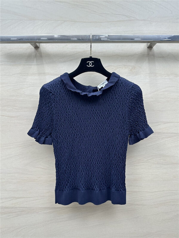 Chanel woven lace collar small top