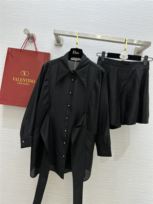 valentino tie shirt + shorts set replicas clothes