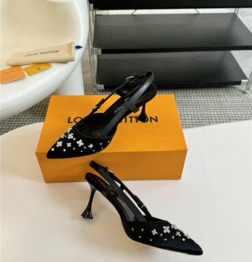 louis vuitton LV silk beaded high-heeled sandals replica shoes