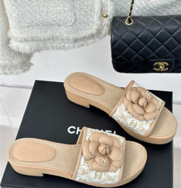 Chanel thick-soled camellia slippers margiela replica shoes