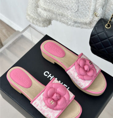 Chanel thick-soled camellia slippers margiela replica shoes