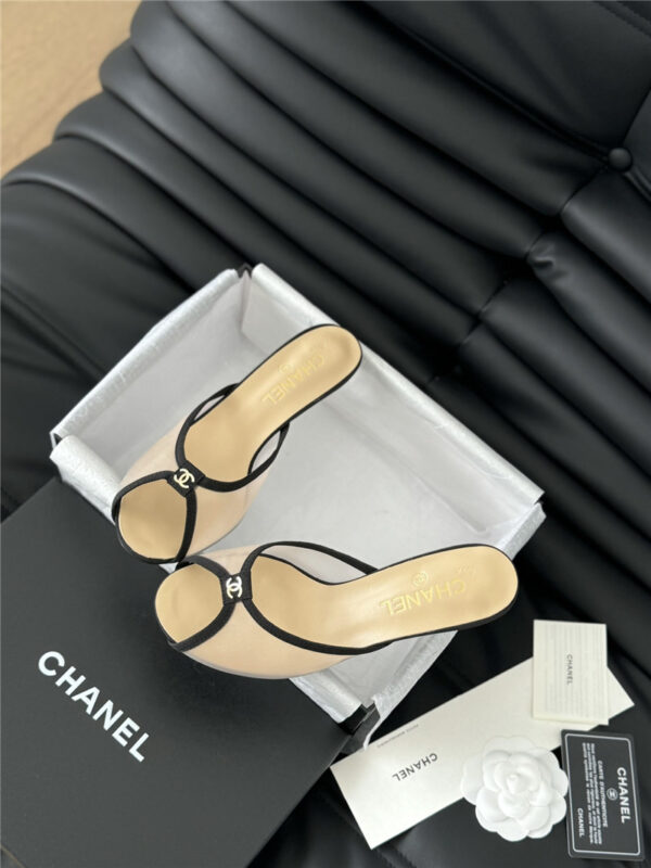 Chanel embroidered mesh slippers replica designer shoes