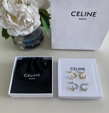 celine contrast knotted earrings