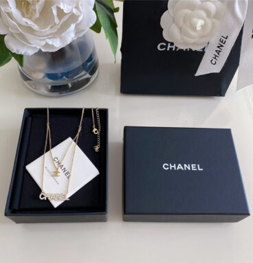 Chanel full diamond letter double c double layer necklace