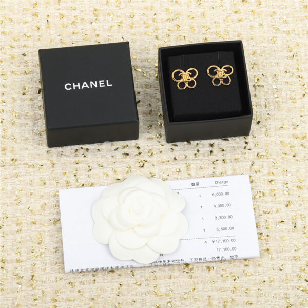 Chanel butterfly double C earrings
