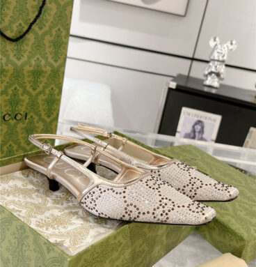 gucci lace-up rhinestone sandals margiela replica shoes