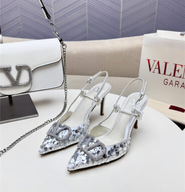 valentino V Logo buckle high heel sandals replica shoes