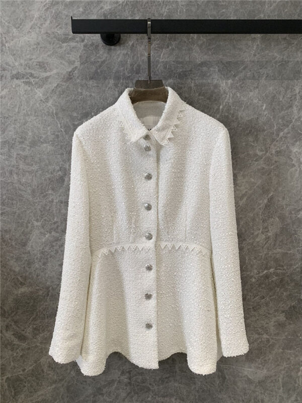 Chanel white sequined lace tweed jacket replica d&g clothing