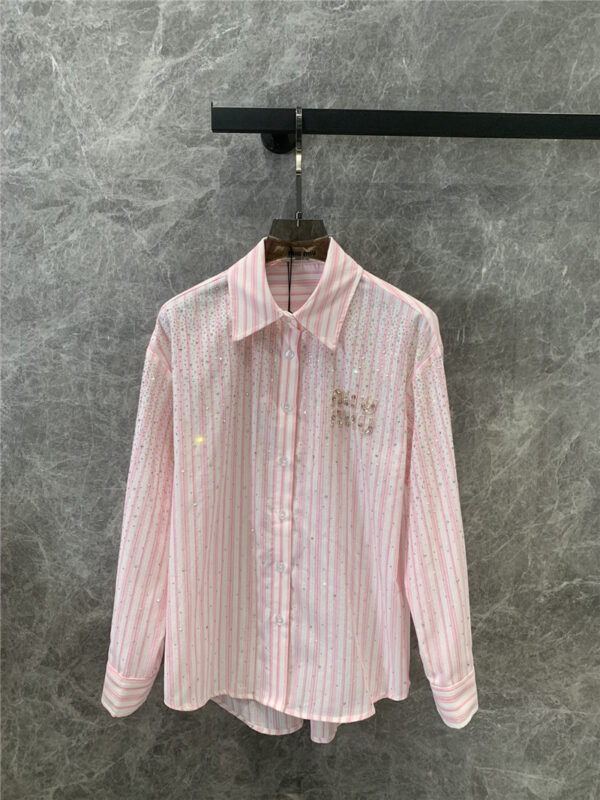 miumiu letter striped long-sleeved shirt replica d&g clothing