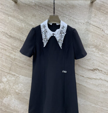 miumiu lapel short-sleeved dress replica d&g clothing