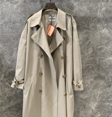 miumiu double-breasted long trench coat replica d&g clothing