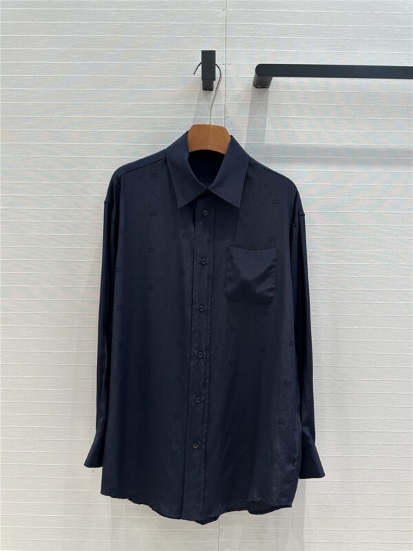 miumiu letter jacquard silk shirt replica clothing sites
