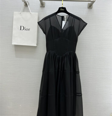 dior tencel gauze little black dress replica designer clothes