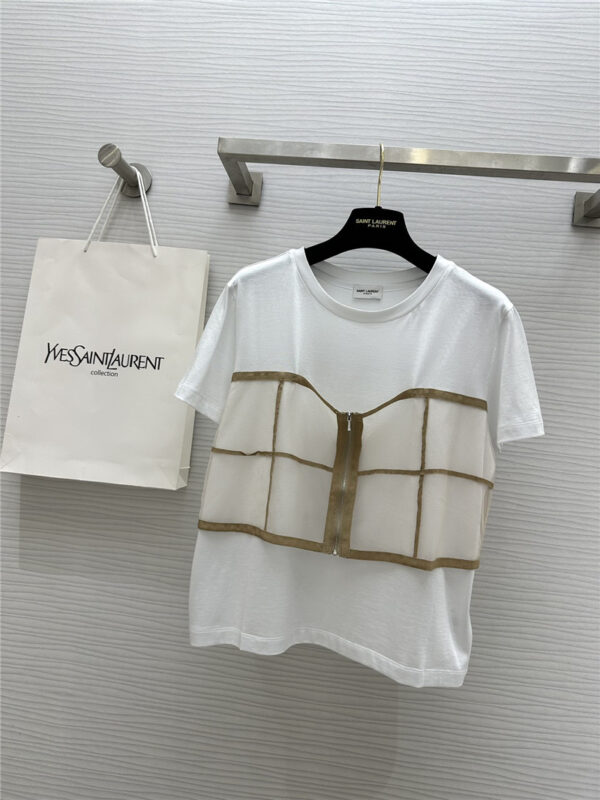 YSL fake two-piece design short-sleeved T-shirt replica clothes