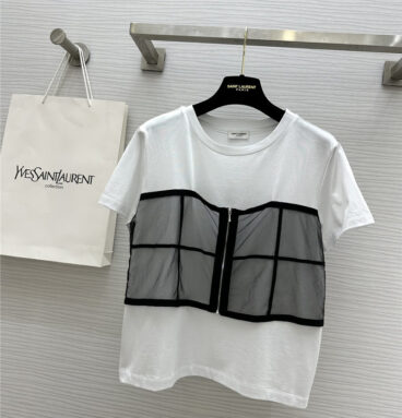 YSL fake two-piece design short-sleeved T-shirt replica clothes