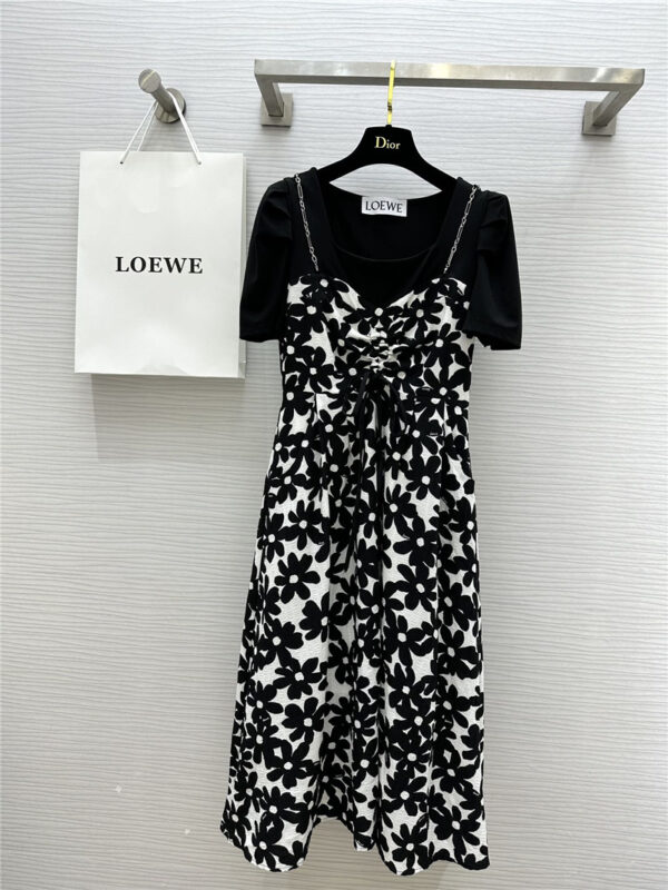 loewe fake two piece short sleeve dress replicas clothes