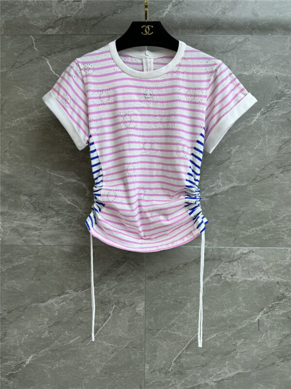 Chanel striped drawstring top replica d&g clothing