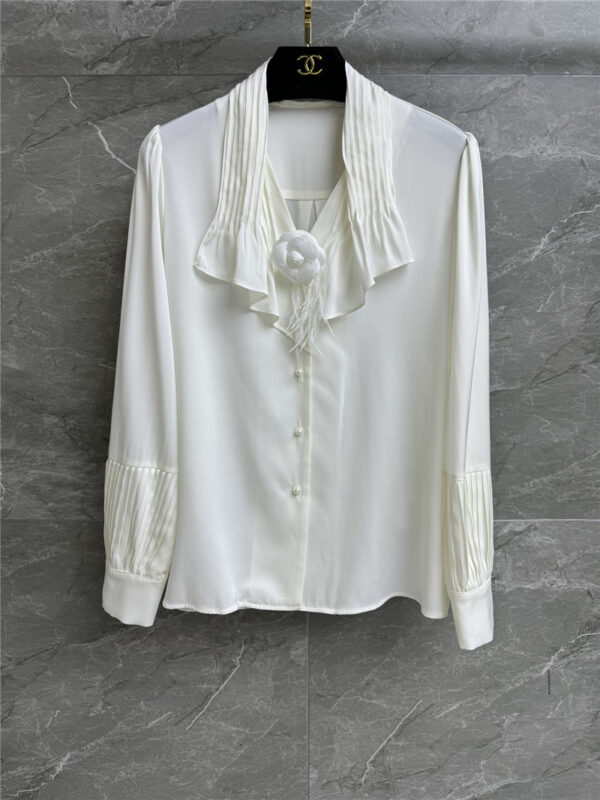 Chanel camellia silk shirt replica clothing sites